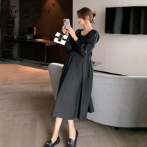 Men & Joni montomi maternity autumn dress tide mother knitted stitching design sense autumn and winter skirt