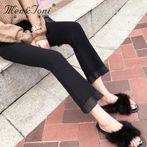 Men & Joni montomi pregnant womens pants with belly pants fashion pregnant womens Bell pants ankle-length pants tide mom spring dress