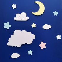 Nordic clouds hot air balloon wall stickers childrens room decoration bedroom bedside wall wall cartoon stickers three-dimensional