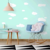 ins Nordic creative white cloud wall stickers self-adhesive 19 stickers childrens room wall decoration graffiti stickers wallpaper environmental protection