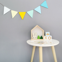 Nordic wooden flag childrens room kindergarten wall decoration wall decoration baby birthday pennant flag flag