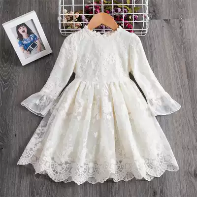 Girls Children's Clothing 2021 Spring and Autumn New Embroidery Flower Leisure Korean Dress Super Fairy Princess Dress