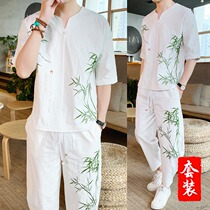 Hanfu men Chinese style mens fairy air suit High School ancient style road robe Earth Tang suit suit suit suit