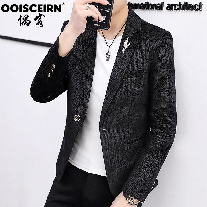 Jacket 2021 spring male barber Hong Kong style retro suit Thug clothes Ruffian handsome suit Slim British style