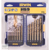 American IRWIN Owen tools 15 sets of high-speed steel titanium-plated straight shank twist drills 10503991