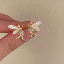 ndy Girl Dancer Stud Earrings Crystal Acrylic Wings Angle