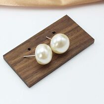 mm Flat Big Imitation Pearl Stud Earring for Women Simple