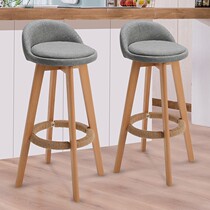 Xinjiang solid wood bar chair Nordic high stool backrest high stool modern bar chair chair simple bar stool