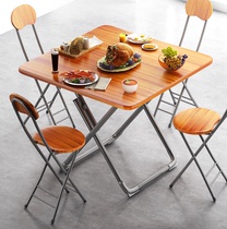 Eating small table Folding table Dining table Household small apartment round table square table Portable foldable simple dining table