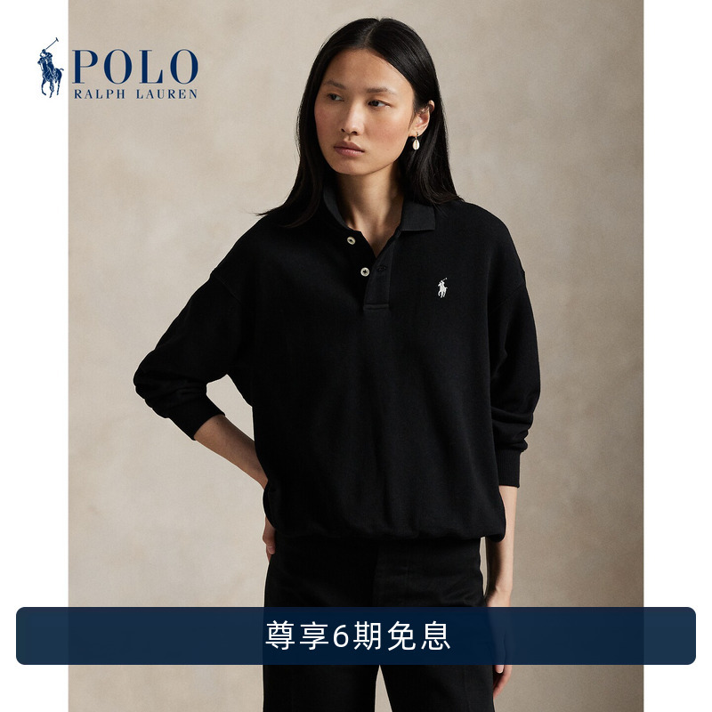 Ralph Lauren/Ralph Lauren Women's Classic Loose Fit Fleece Long Sleeve Polo Shirt Rl27423 Ralph Lauren/Ralph Lauren Women's Classic Loose Fit Fleece Long Sleeve Polo Shirt Rl27423