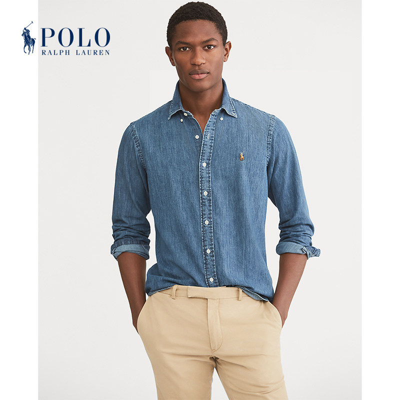 Ralph Lauren Ralph Men's Classic Plaid Denim Sports Shirt RL10153