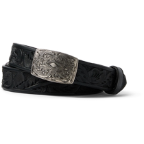 RRL mens autumn 24 hand-embossed cow suede belt RL93826
