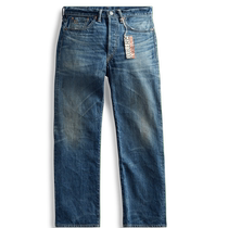 RRL homme habillage style classique rétro cinq-poche de type plaque garniture de jeans RL90192