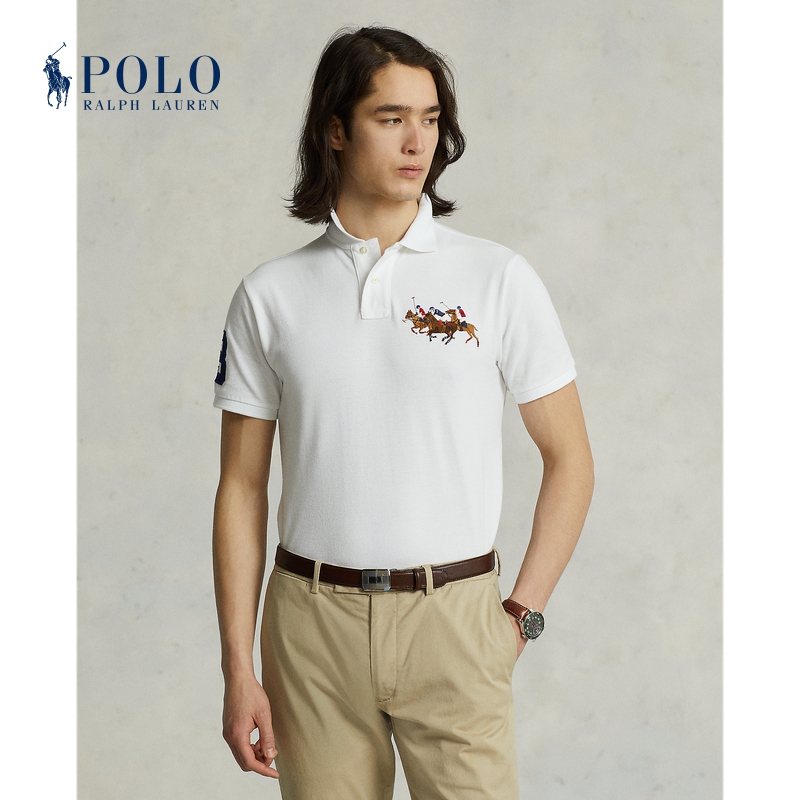 Ralph Lauren Ralph Men's Classic Slim Fit Three Pony Short Sleeve Polo Shirt RL13142