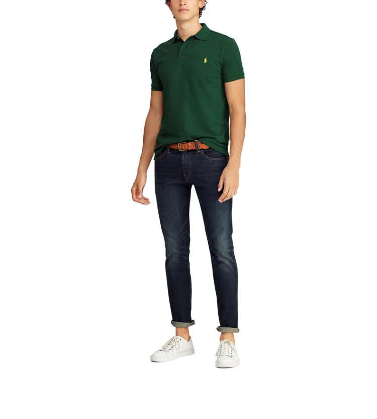 Áo thun polo Ralph Lauren nam 2019 mùa xuân phiên bản mỏng tùy chỉnh lưới áo sơ mi RL10921 - Polo áo polo nam hàng hiệu