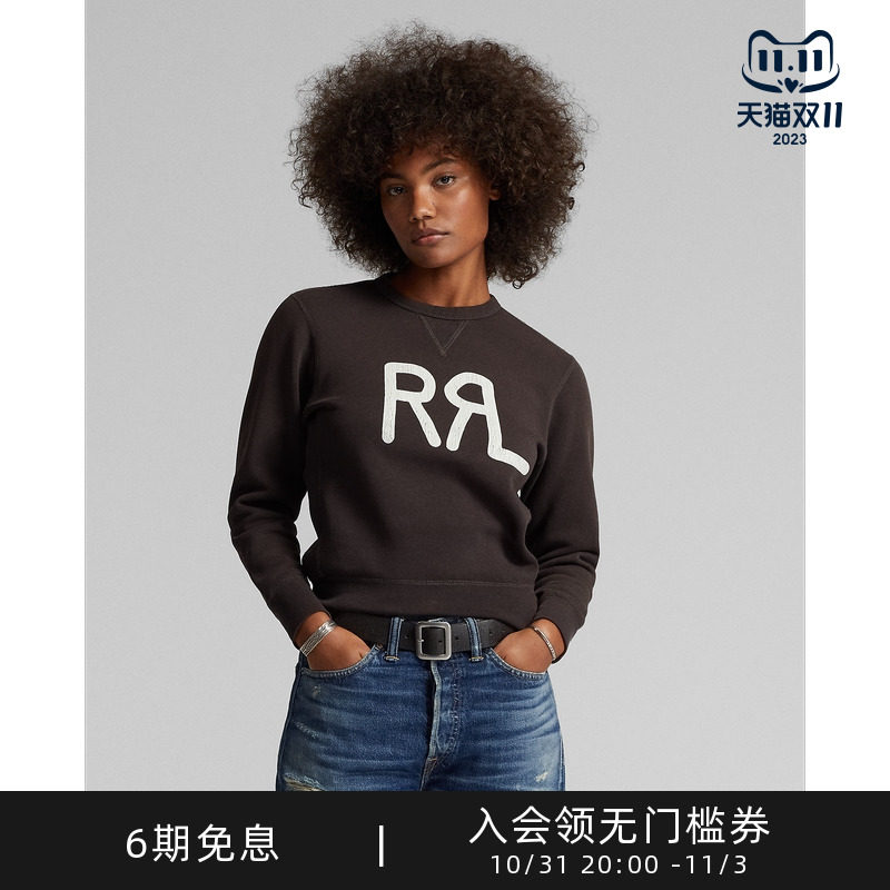 RRL women's clothing 23-year-autumn logo cashmere sweatshirt RL92399-Taobao
