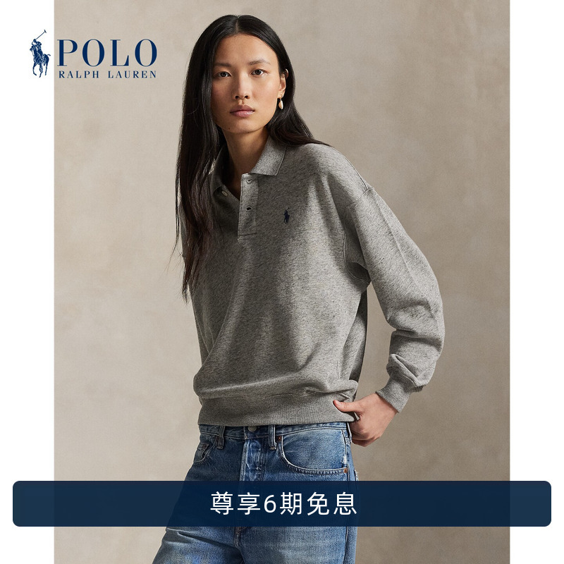 Ralph Lauren/Ralph Lauren Women's Classic Loose-Fitting Long-Sleeved Polo Shirt Rl26941 Ralph Lauren/Ralph Lauren Women's Classic Loose-Fitting Long-Sleeved Polo Shirt Rl26941
