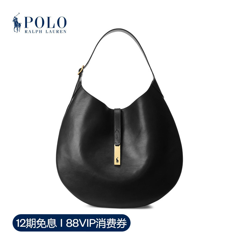 【Polo Id】Ralph Lauren/Ralph Lauren Women's Leather Large Shoulder Bag