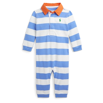 Ralph Lauren 拉夫劳伦婴童 24春条纹棉橄榄球衫式连体服RL41392