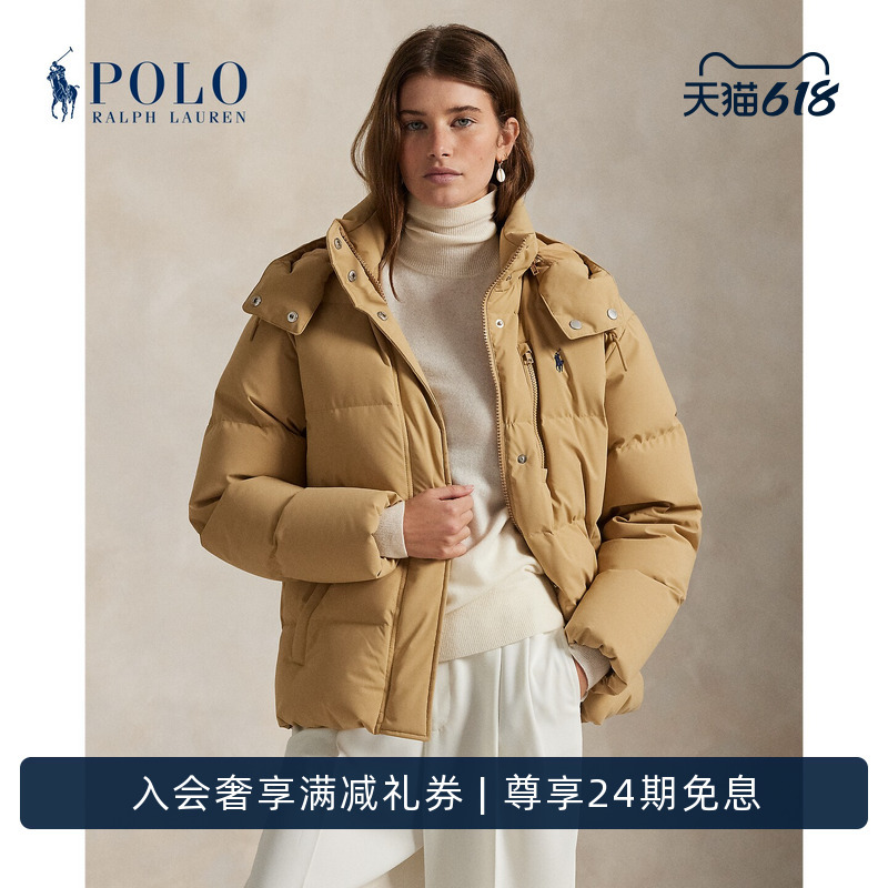 Ralph Lauren/Ralph Lauren Women's Classic Loose Fit Quilted Hooded down Jacket Rl27449 Ralph Lauren/Ralph Lauren Women's Classic Loose Fit Quilted Hooded down Jacket Rl27449