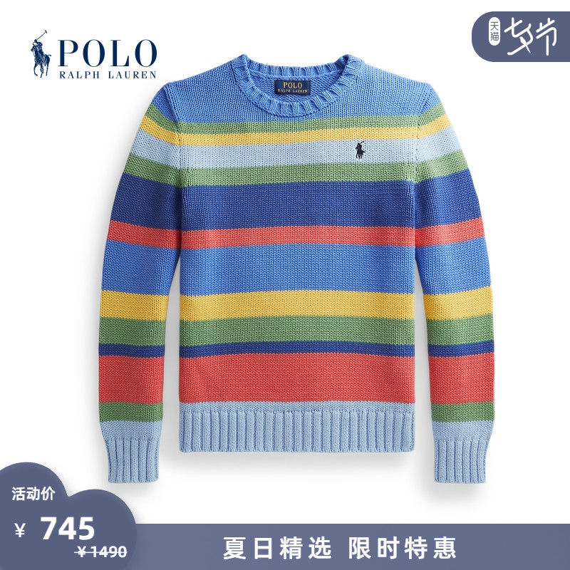 Ralph Lauren Ralph boy 22 years summer striped cotton-quality round-in-shirt RL37000