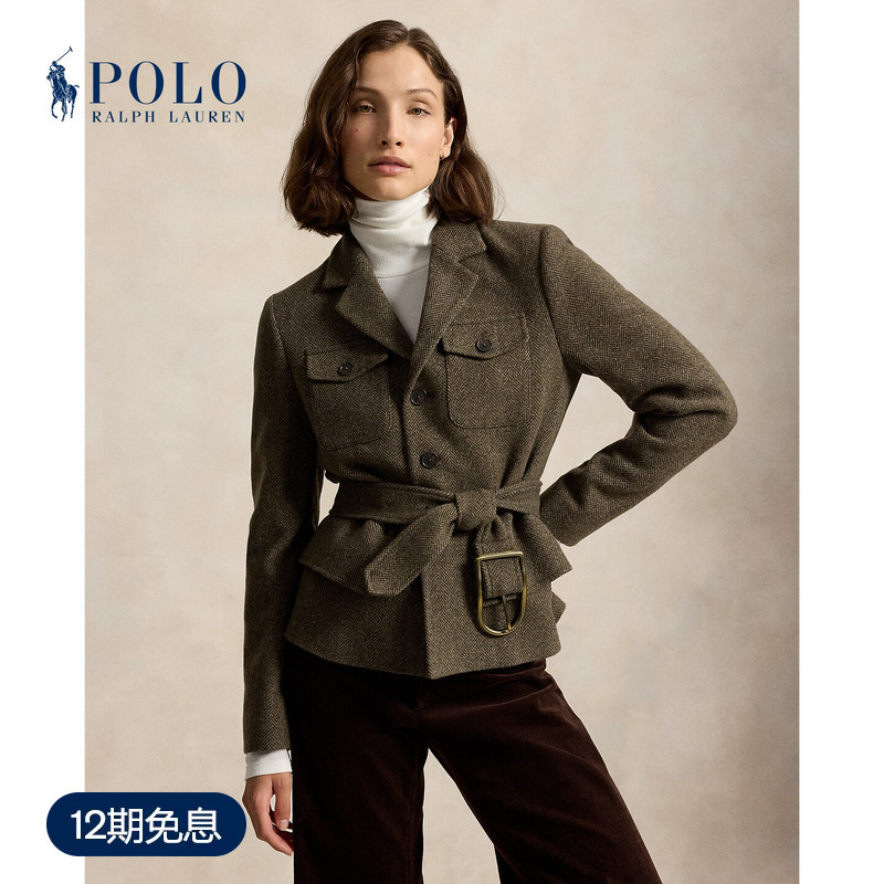 Ralph Lauren/Ralph Lauren Women's 26 Autumn Slim Fit Herringbone Utility Blazer
