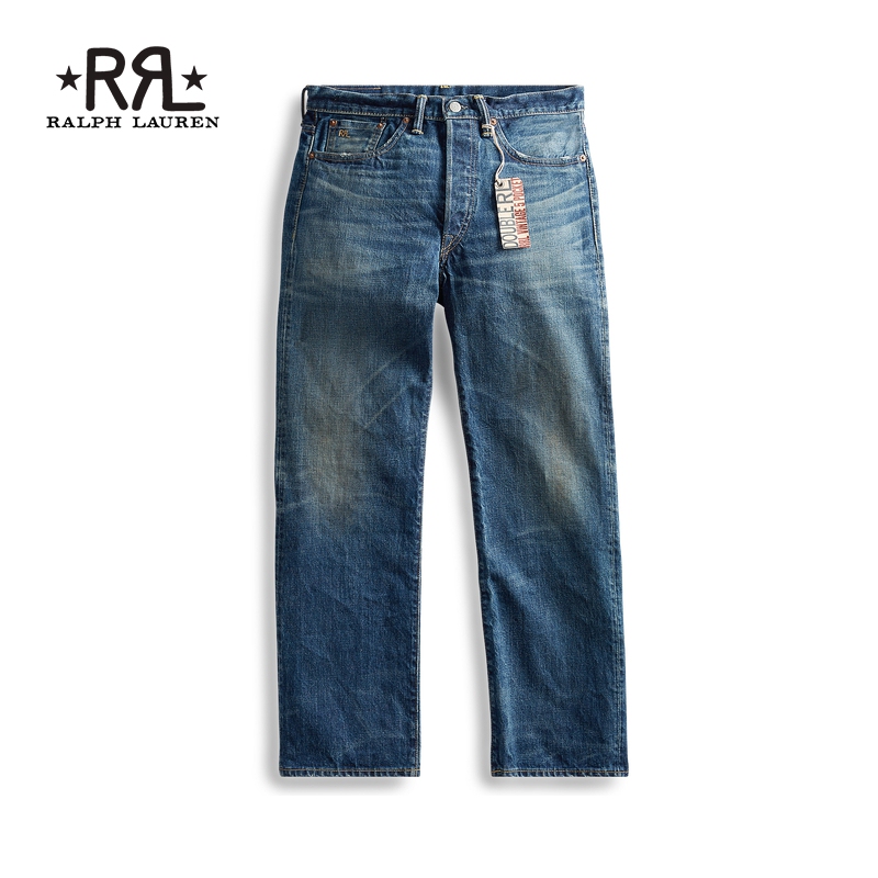Rrl Men's Clothing Classic Vintage Five-Pocket Style Cotton Jeans with Trim Rl90192 Rrl Men's Clothing Classic Vintage Five-Pocket Style Cotton Jeans with Trim Rl90192