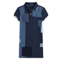 Ralph Lauren Girls 24 Early Autumn Patchwork Cotton Polo Dress RL41830