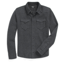 RRL men and women same style 24 early spring western style cashmere shirt style knitted sweater RL93017