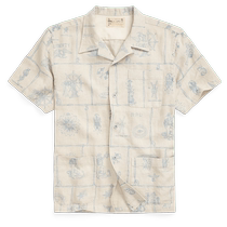 RRL Mens 24 Years Summer Printed Camp Collar Shirt RL93458