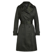 Lauren Ralph Lauren Womens Spring 24 Belted Satin Trench Coat RL61949