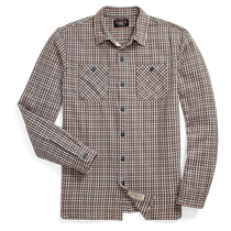 RRL Mens Fall 24 plaid twill cotton work shirt RL93767