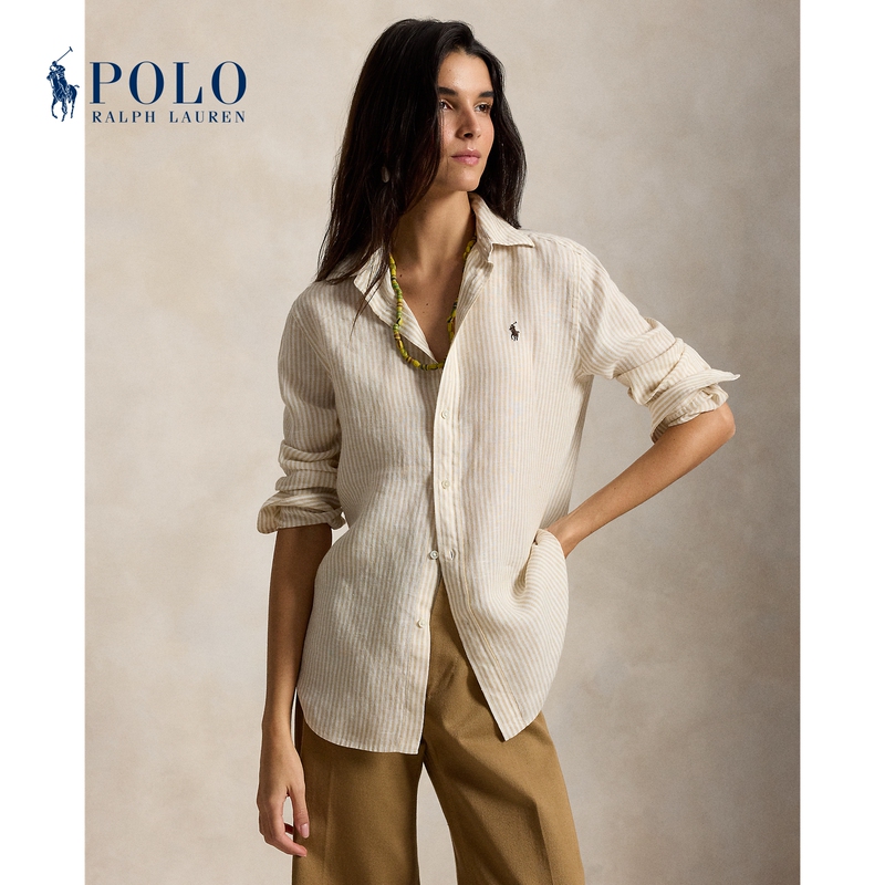Ralph Lauren/Ralph Lauren Women's Clothing 26Th Early Autumn Classic Striped Linen Shirt Rl28160