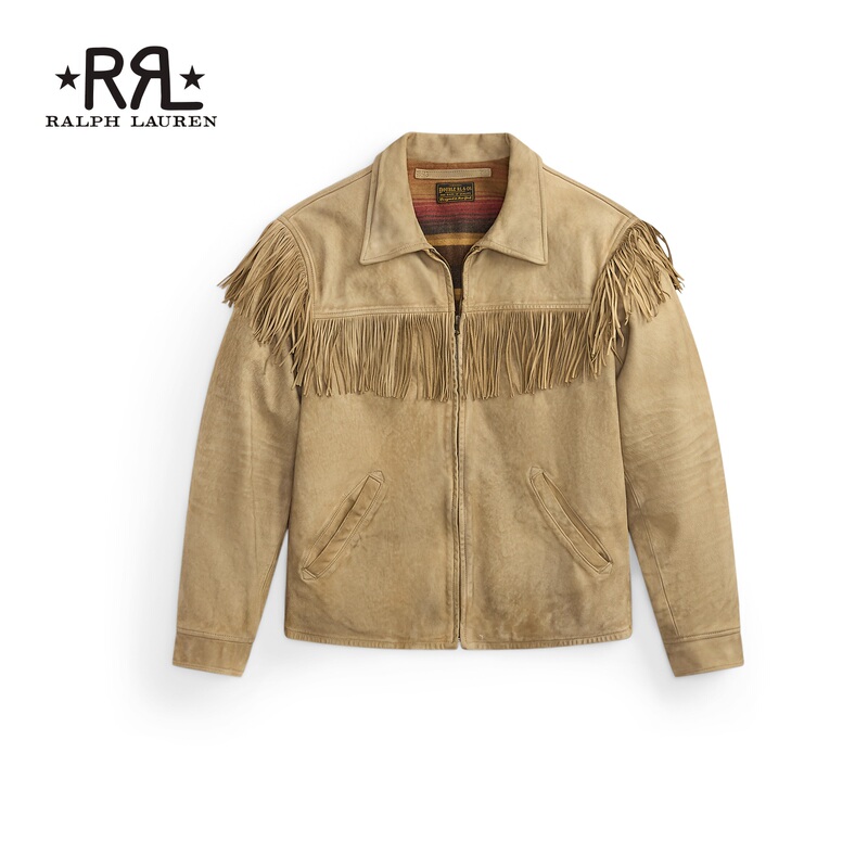 Rrl Men's 26Th Winter Fringed Cashmere Leather Jacket Rl96590 Rrl Men's 26Th Winter Fringed Cashmere Leather Jacket Rl96590