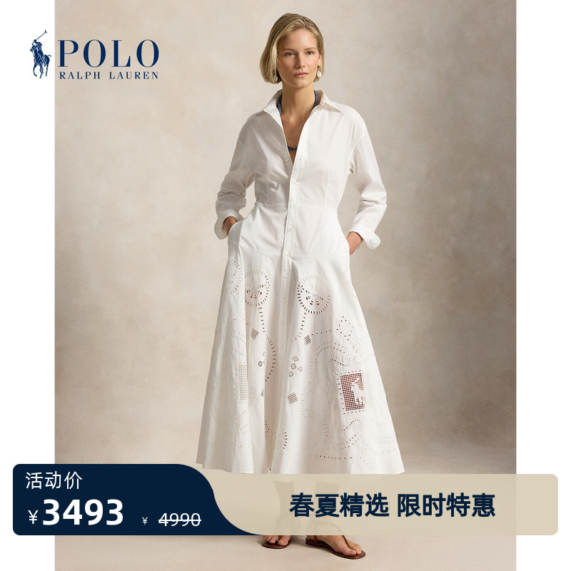 Ralph Lauren/Ralph Lauren Women's Clothing 26Th Summer Cotton Eyelet Shirt Dress Rl27925