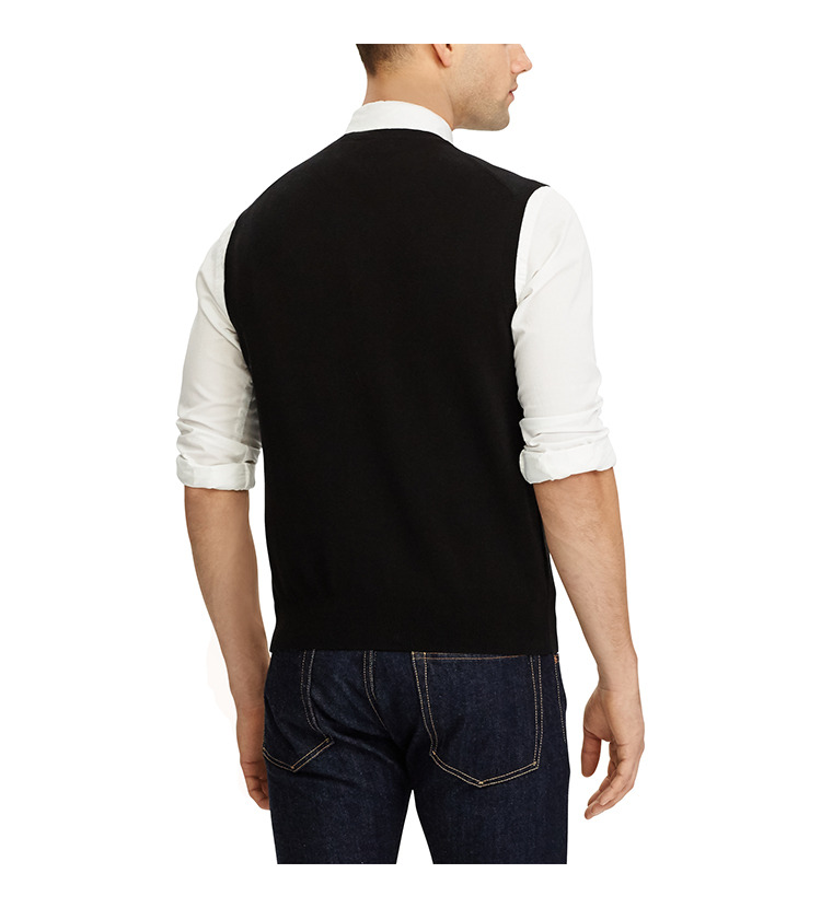 Áo thun cotton cổ chữ V thêu cổ điển của Ralph Lauren RL10008 áo ba lỗ tập gym nam