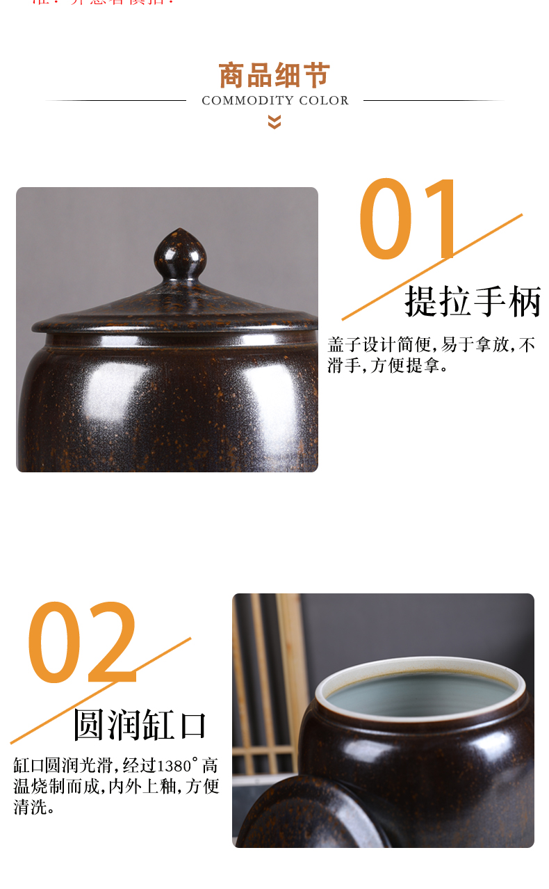 Ceramic barrel ricer box tank caddy fixings seal pot tea cake tea storage POTS tea urn loose tea ware jingdezhen