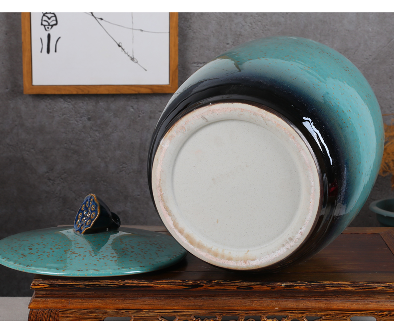Jingdezhen ceramic barrel ricer box with cover seal tea caddy fixings household water tanks moistureproof multigrain bread cylinder cylinder meter box