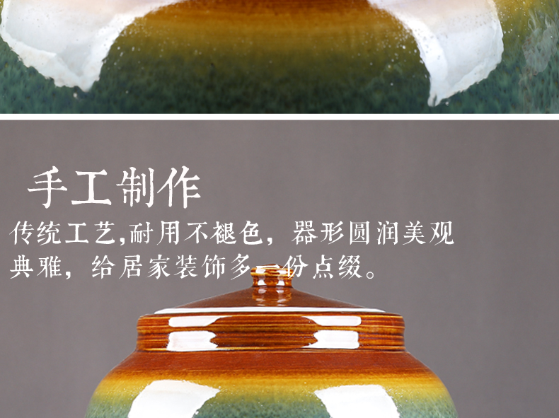 Jingdezhen ceramic barrel 50 kg pack ricer box oil cylinder water pickles meat with cover seal caddy fixings storage tank