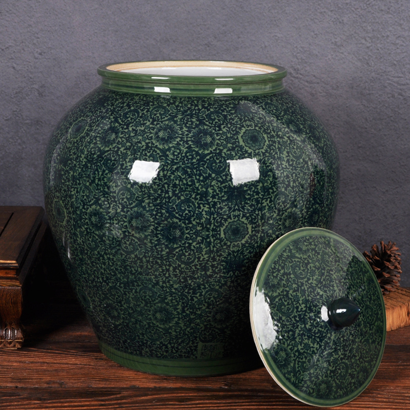 Ceramic household barrel ricer box tank flour kitchen tank cylinder storage tank seal cylinder moistureproof tea cake