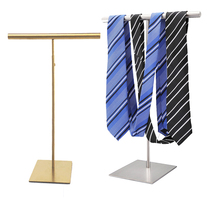  New stainless steel floor-to-ceiling clothing store silk scarf display rack Scarf shelf can be lifted and lowered tie display rack display