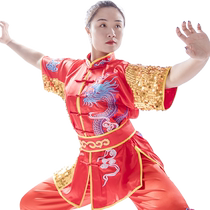 Martial Arts Costume Exercises Chinese Wind Summer Tai Chi Clothing Daughter Child Training Performance Costume Contest Competition Costume