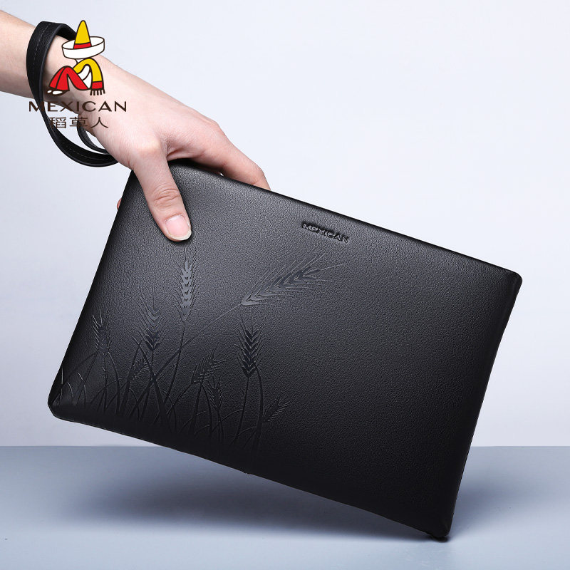 Scarecrow 2022 new men's clutch bag men's leather business men's wallet fashion leather envelope bag