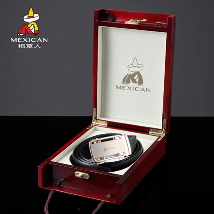 稻草人腰带男真皮自动扣青年中年爸爸皮带送生