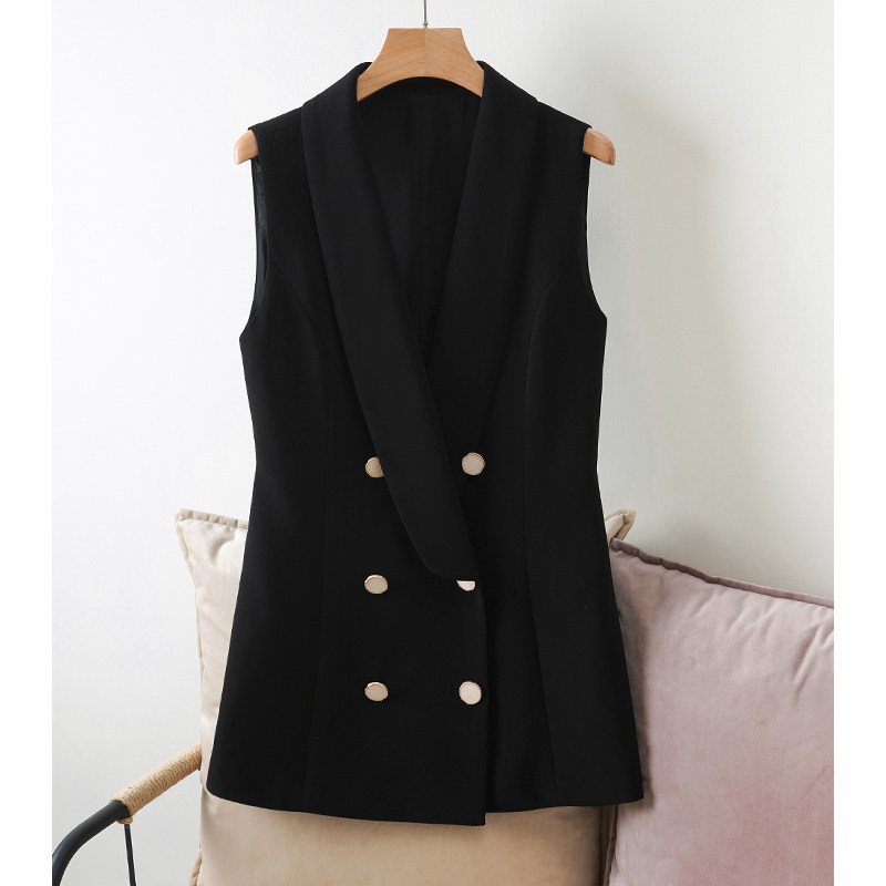 CHALDLLEN Charlene suit vest woman 2021 new spring autumn spring extra-virgin hitch black waistcoat 852