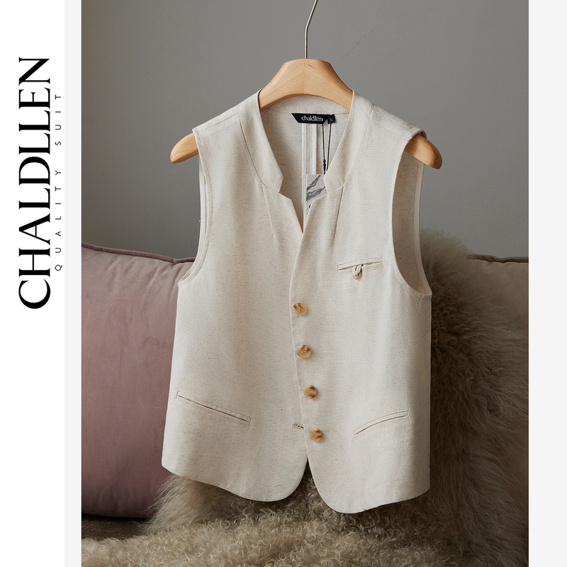 Chalin Mbchfive Cotton and Linen Thin Vest for Women, Versatile for Summer 2025, Fashionable and Trendy for Summer