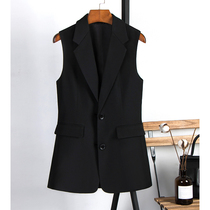 Suit vest womens mid-section 2021 new autumn professional womens vest autumn black spring and autumn autumn early spring horse clip