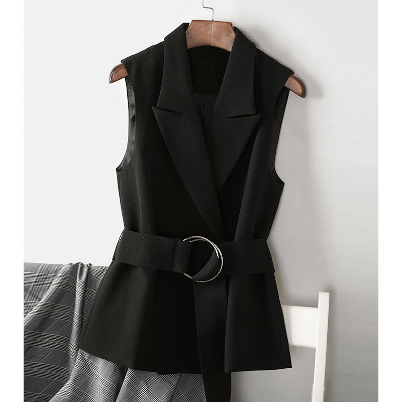 CHALDLLEN Charlene suit vest woman spring autumn outfall metal buckle black belt Inrenma clip 855 @