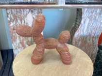 MystiX Marble Crafts Ornaments Puppy Red Natural Red Travertine
