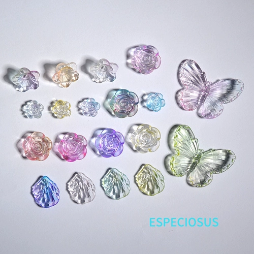 Прозрачные акриловые бусины, аксессуар, смешанные аксессуары, браслет из бисера ручной работы, в цветочек, DIY